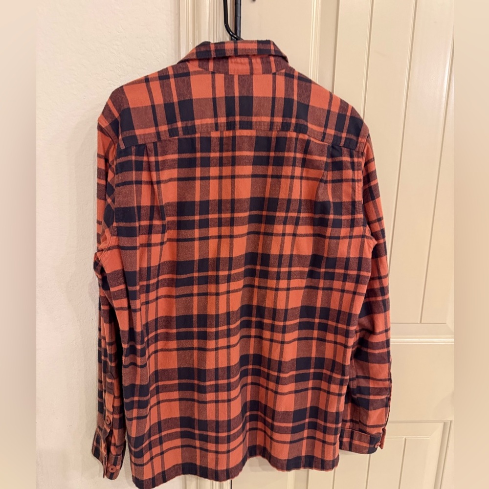 PATAGONIA Fjord Men's Flannel Orange Plaid Shirt SIZE medium - Picture 3 of 7